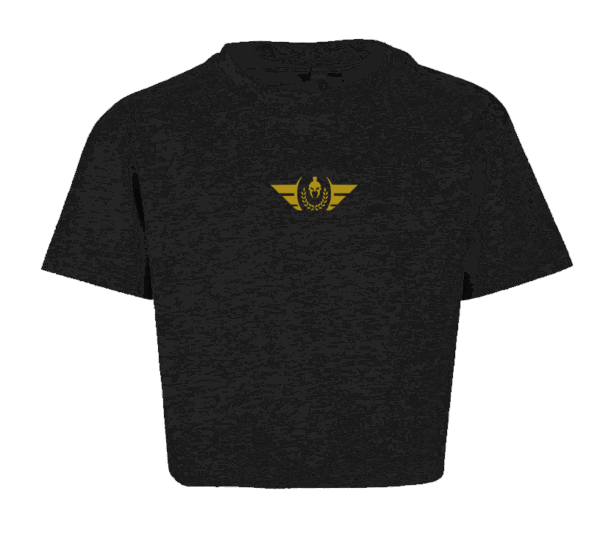 cropp top slimfit noir logo or king of power prod