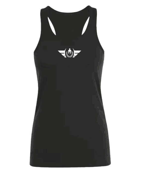 debardeur femme king of power prod noir logo Blanc