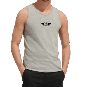 debardeur homme gris chiné logo noir king of power prod